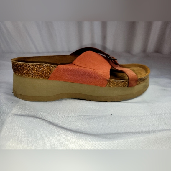 NAOT Vintage Wedge Cut Red Criss Cross Women's Platform Sandal Geniune Leather - Picture 4 of 7